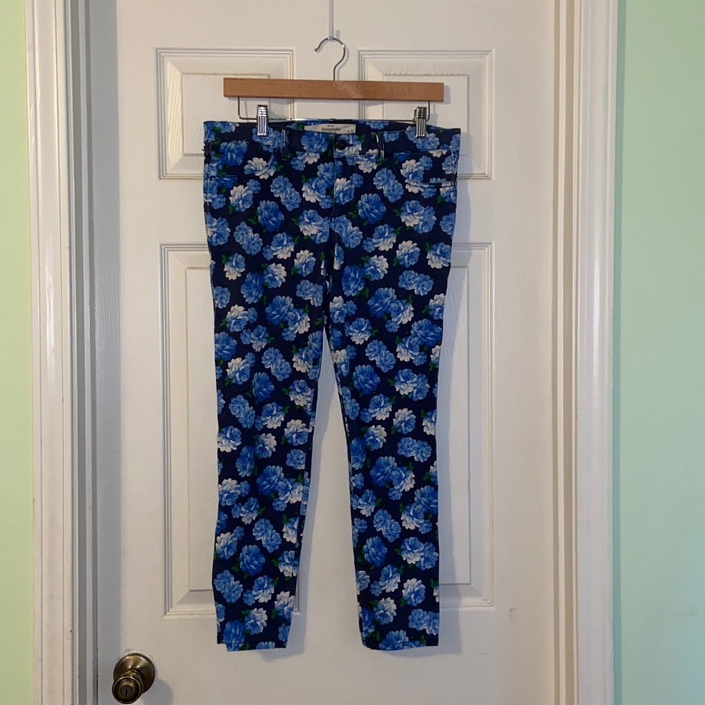 Abercrombie and Fitch , limited edition blue flower print pants.